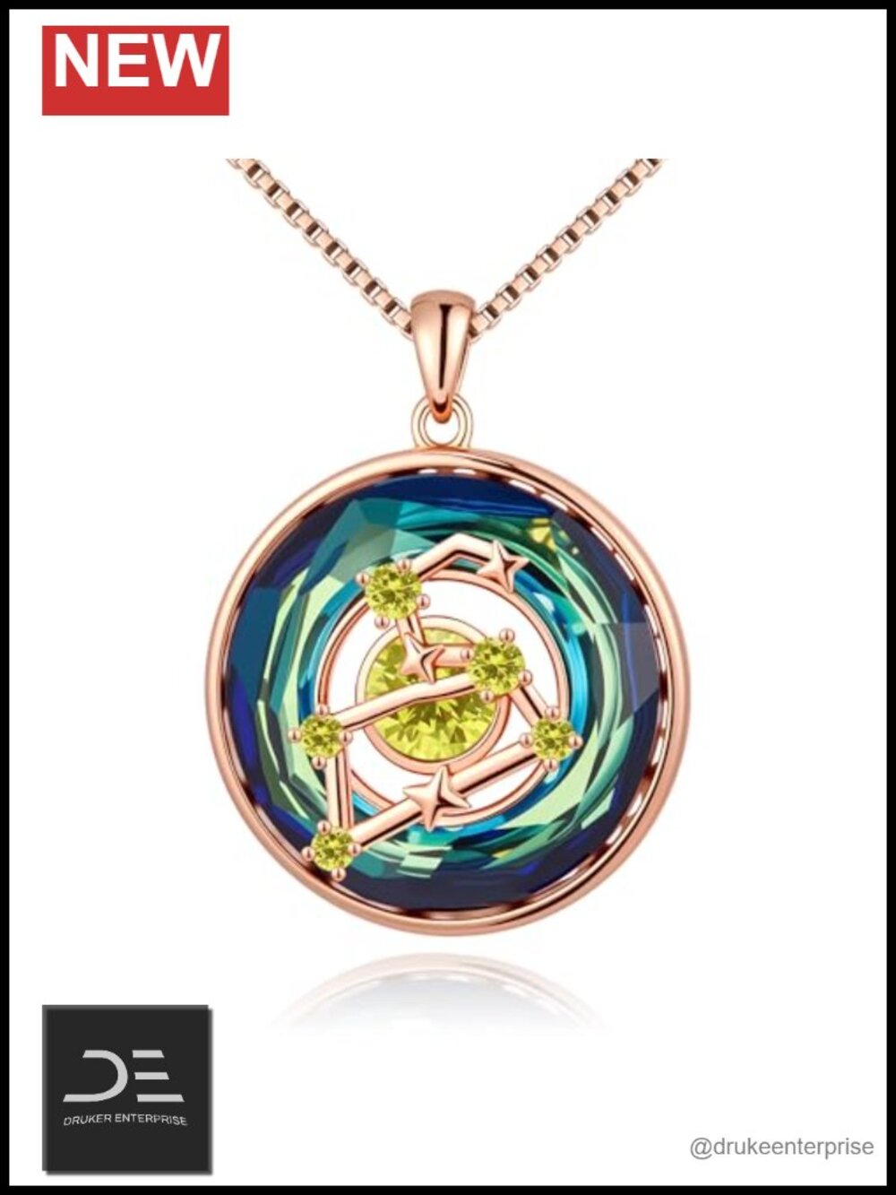 S925 Sterling Silver Leo Zodiac Constellation Pendant Necklace